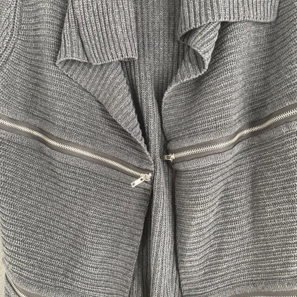 Rock and Republic Cardigan Sweater Womens Medium Chain Knit Zippers Long Sleeve - Picture 3 of 12